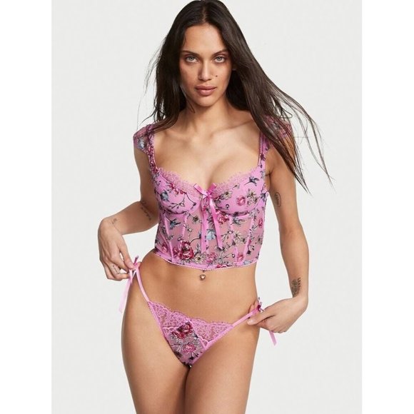 VICTORIA’S SECRET SMALL Dream Angels‎ Unlined Bra Top Black Floral Embroidered - Picture 10 of 11